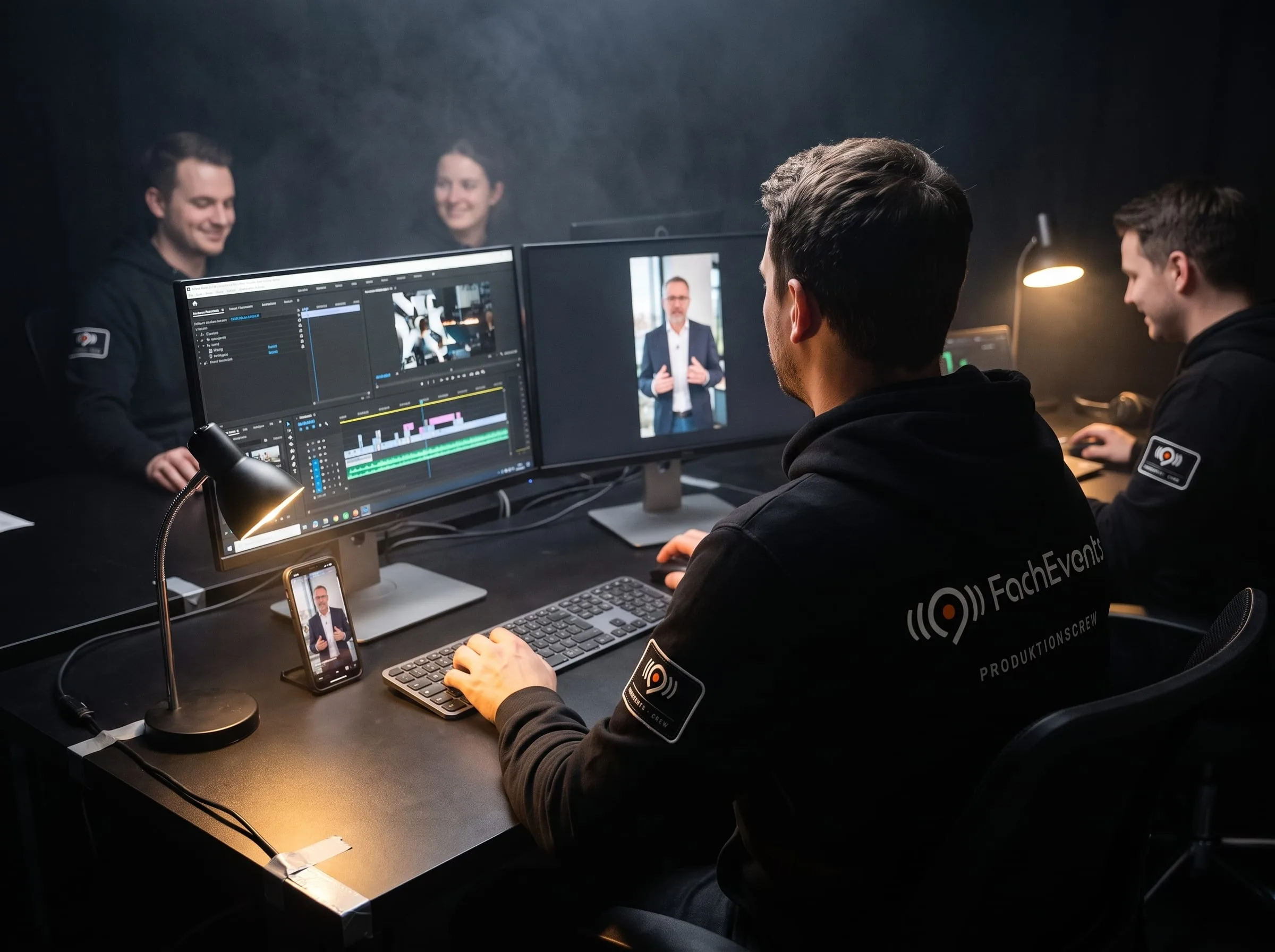 Schnitt nach der Veranstaltung: Ein Cutter macht aus der Aufzeichnung kurze Clips im Hochformat